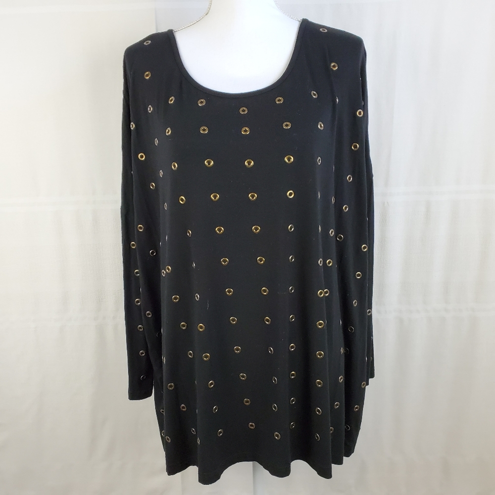 Lynn Ritchie Silver 3/4 sleeve jersey tunic size M